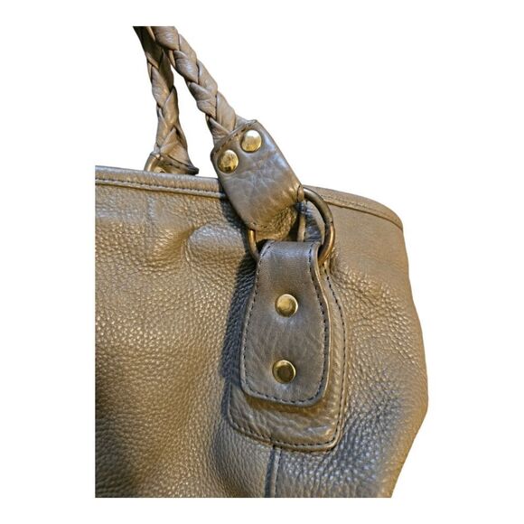 UNBRANDED Large Gray Leather Tote Shoulder Bag - Picture 4 of 8